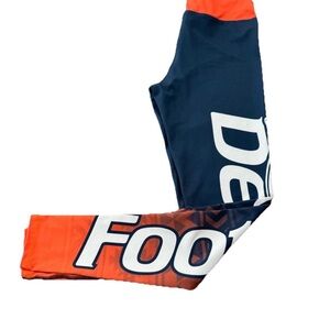 Denver Football Womens Small Leggings Blue Orange Broncos Fan Wear Game Day